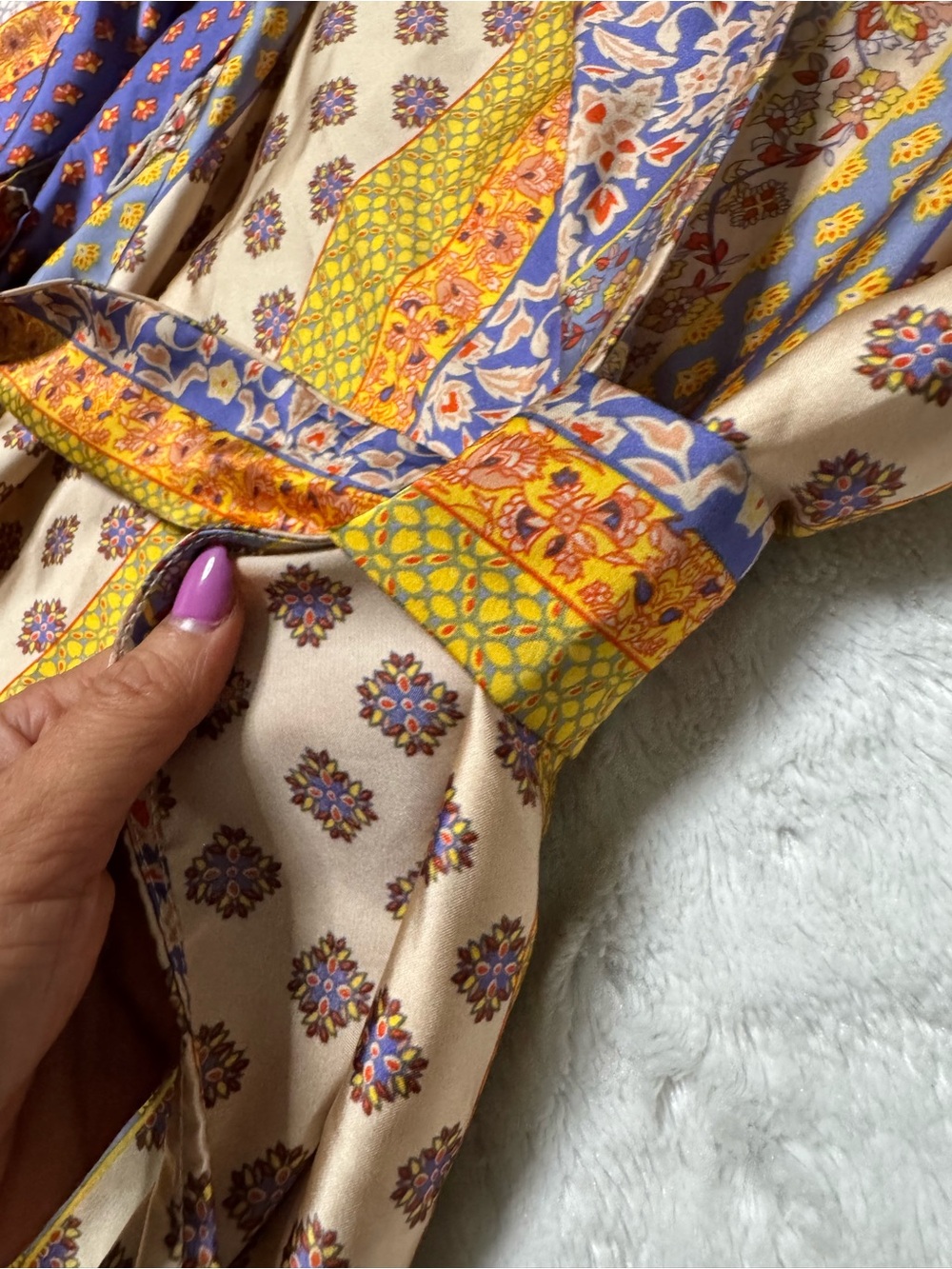 NWOT- 12th TRIBE Gold Standard Multicolored Kimono Dress - Picture 9 of 13